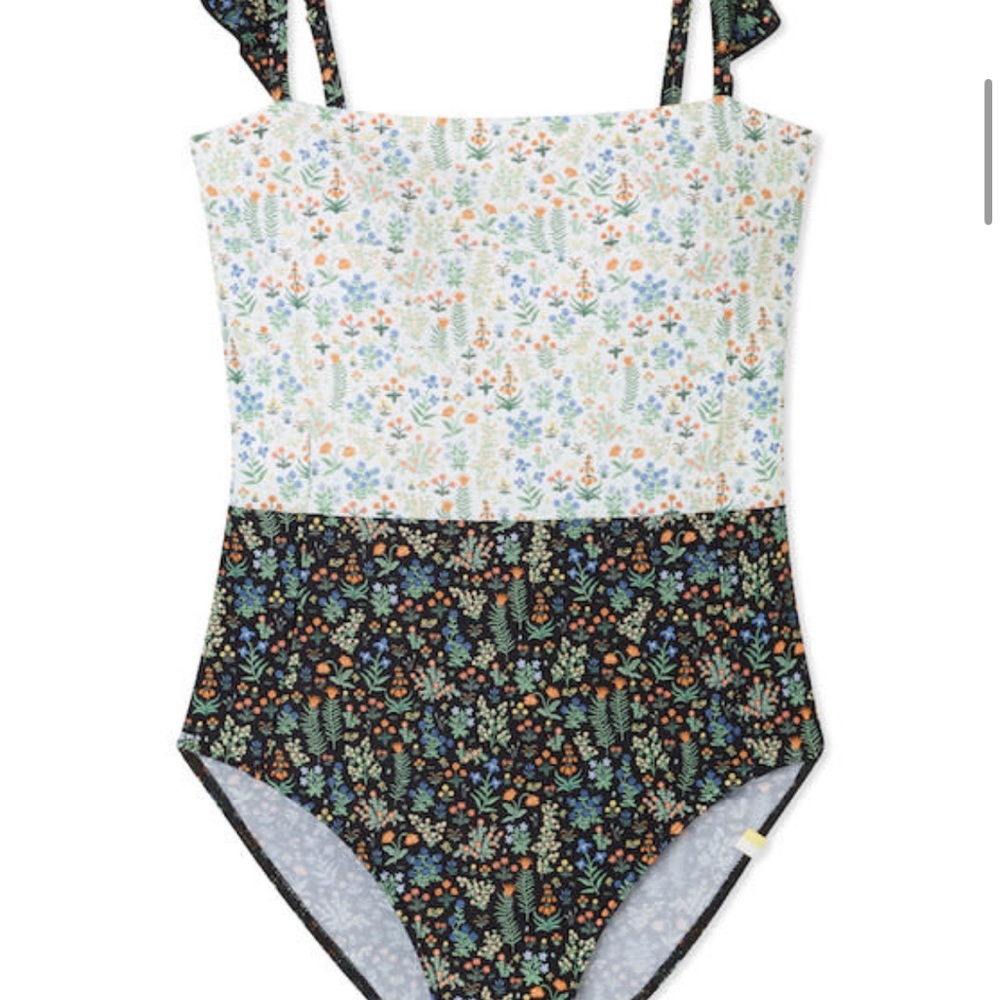 Rifle paper x Summer Salt Menagerie Ruffle Oasis One-Piece
